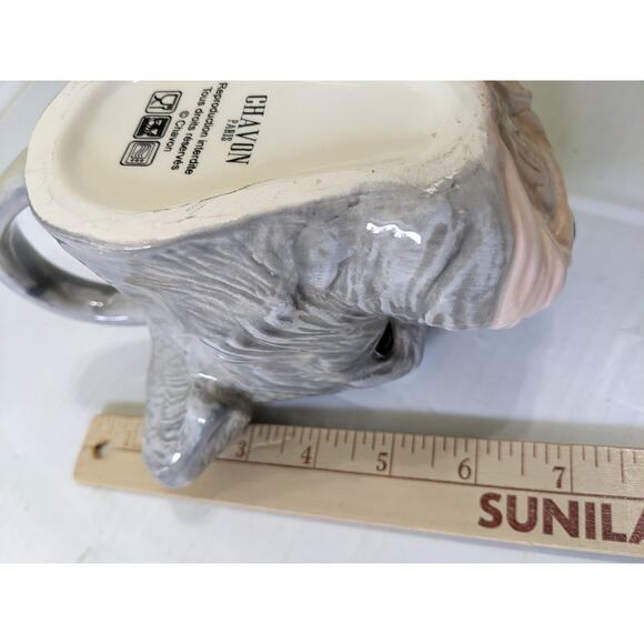 New 3D Handmade Ceramic Schnauzer Dog Face Head Coffee Drinking Mug Gray Grey - Picture 4 of 5